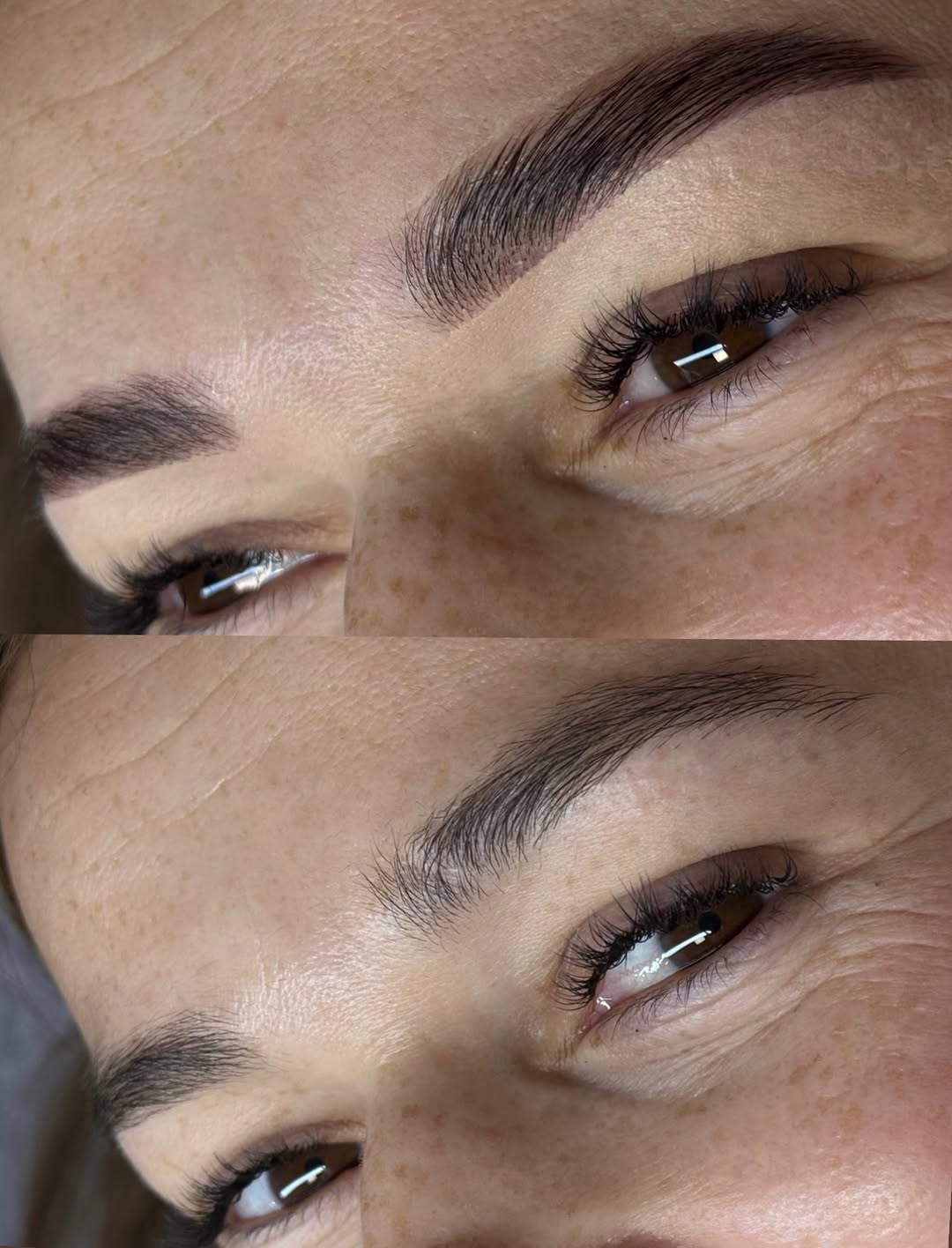 Laminacja rzęs - efekt przed i po zabiegu